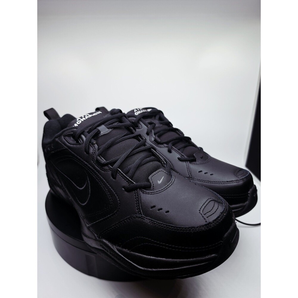 Nike Air Monarch IV Black/Black Men’s Low Top Lace-Up Sneaker 4E 416355-001 - Picture 3 of 5